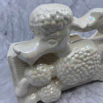 Rare MCM Lusterware Poodle TV Lamp USA Pottery 9x12" WORKS TI9