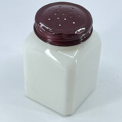 1940s Dove Brand Milk Glass Spice Jar Cloves Red Top 3” TE3