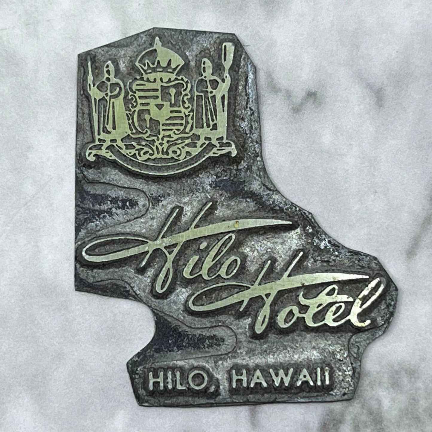 Vintage Printing Letterpress Printers Block Plate Hilo Hotel Hawaii SE829