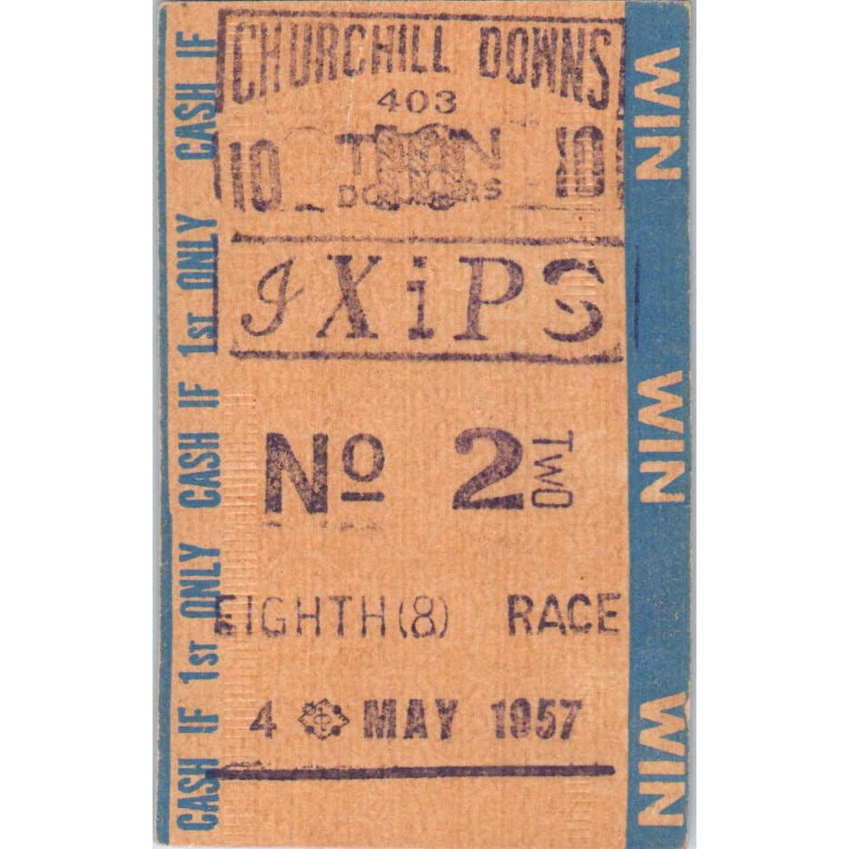 1957 Kentucky Derby Churchill Downs May 4 8th Race No.2 - Tote Ticket Stub SE4