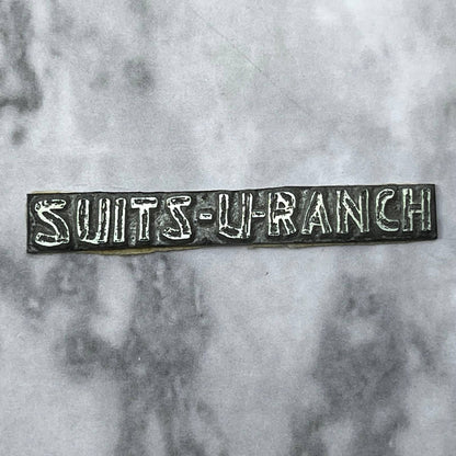 Vintage Printing Letterpress Printers Block Plate Suits-U-Ranch SE836
