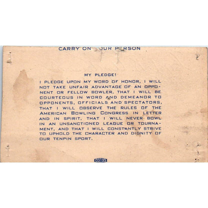 1945 American Bowling Congress Milwaukee Membership National Minor League SE5-29