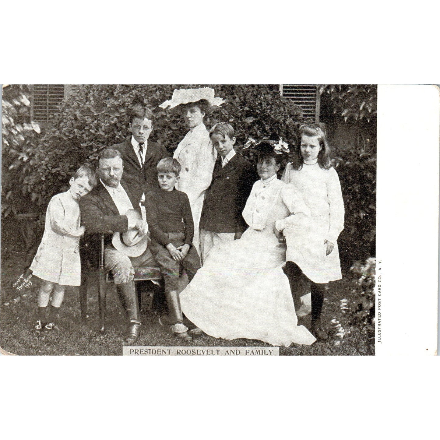 President Theodore Roosevelt and Family c1905 Original Postcard P1-14