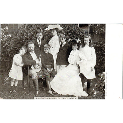 President Theodore Roosevelt and Family c1905 Original Postcard P1-14