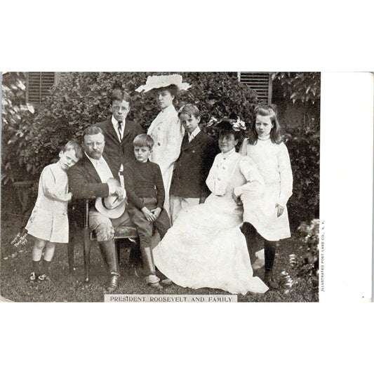 President Theodore Roosevelt and Family c1905 Original Postcard P1-14
