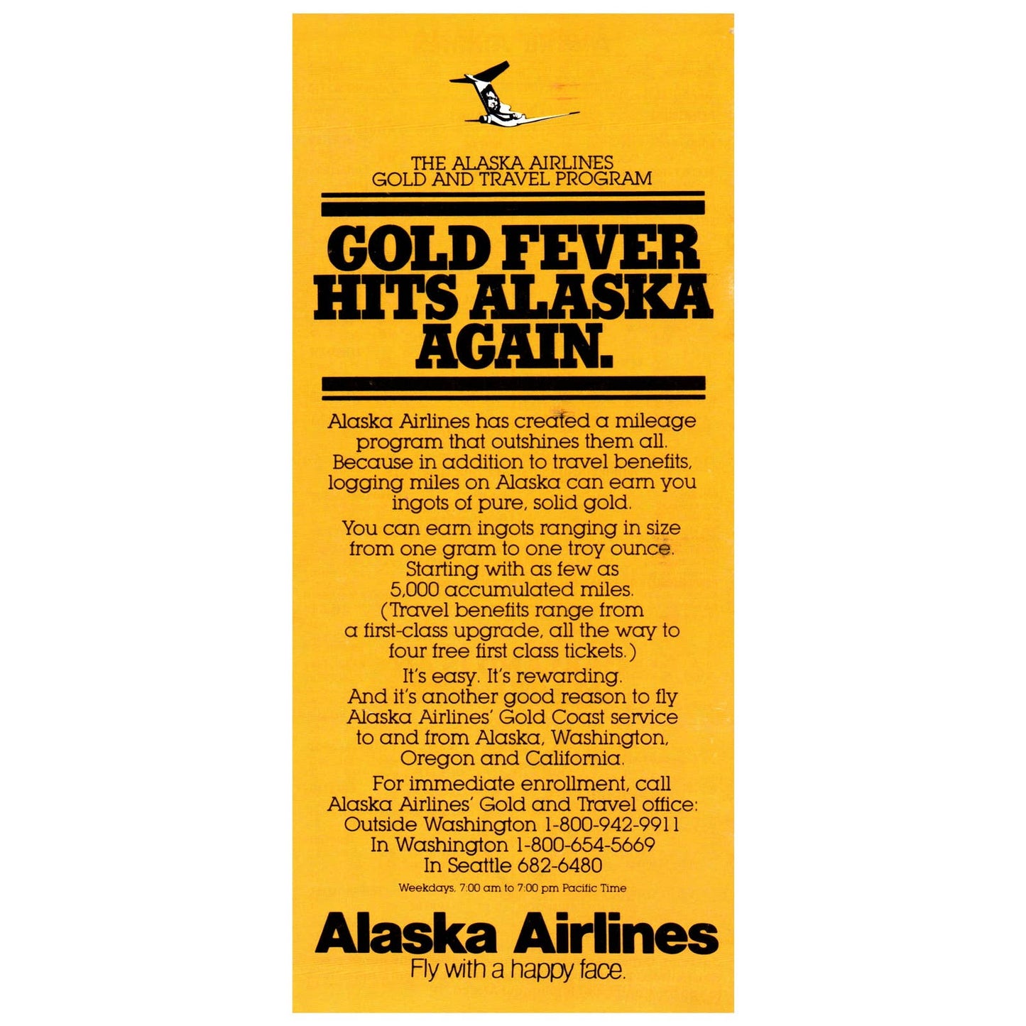 1984 Alaska Airlines System Timetable Travel Brochure SE4