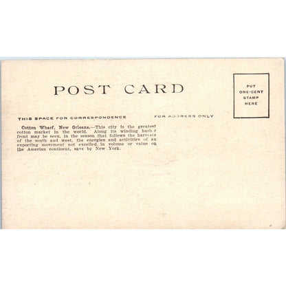 Cotton Wharf New Orleans Louisiana c1910 Original Postcard TK1-27