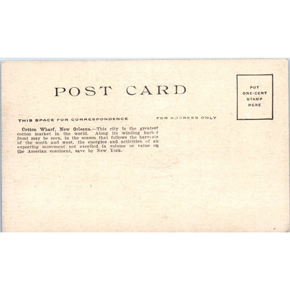 Cotton Wharf New Orleans Louisiana c1910 Original Postcard P1-12