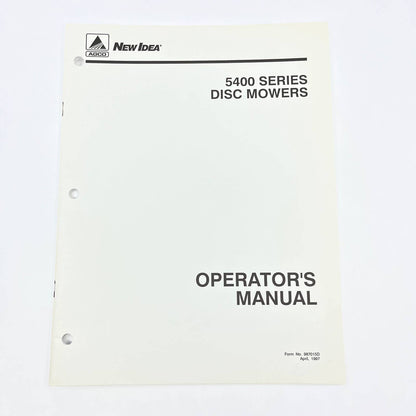 Original 1997 New Idea Operator's Manual 5400 Disc Mowers 987015D TB9