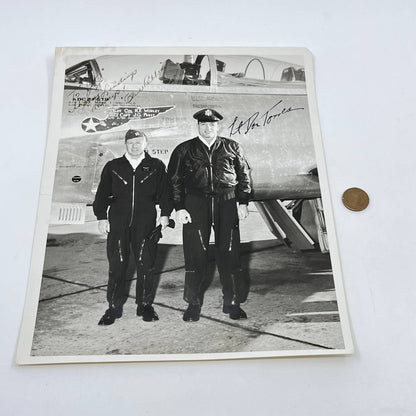 1950s Signed Photo Lt. Don Torres Col. R.F. Worley Pilot Aviation 8x10” AB2