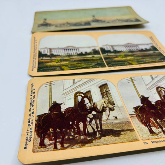 c1900 Lot of RUSSIA Stereoview Cards Troika St. Petersburg Cascade Terrace TA7-7