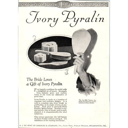 c1920 Harper's Magazine Ad - Pyraline La Belle Vanity Set MA TF6-1