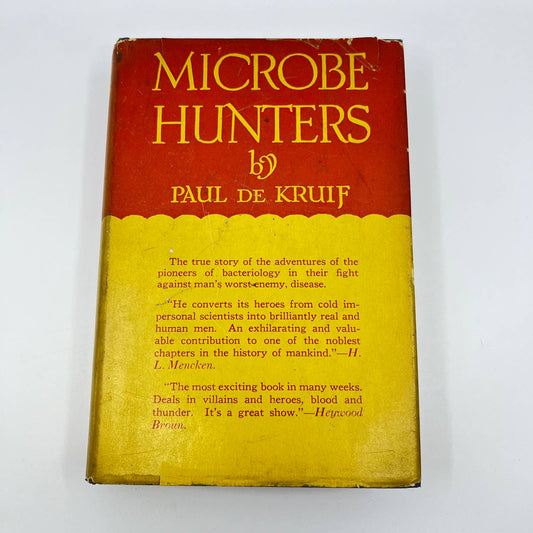 Vintage 1926 Microbe Hunters, Paul De Kruif, HC&DJ, 1st Edition TF1