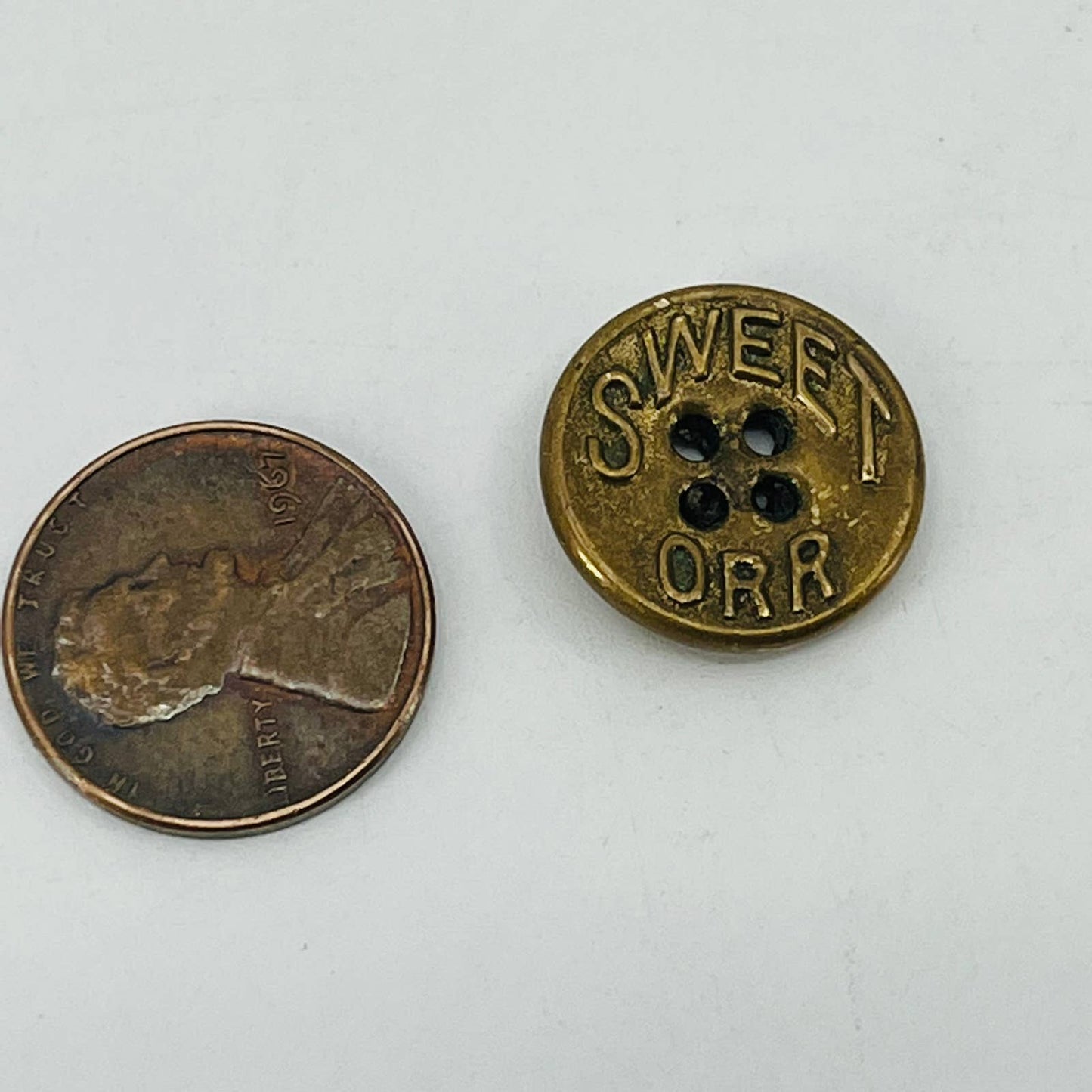 Vintage Brass Sweet Orr Overalls Button SC3