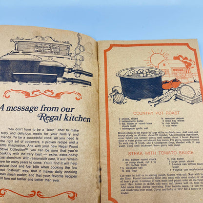 Vtg Regal Wood Stove Collection Recipes of Yesteryear Cookbook Kewaskum WI TE2