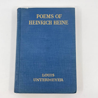 1923 Poems of Heinrich Heine Louis Untermeyer Selected and Translated TF2