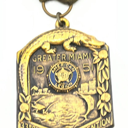 1951 Greater Miami American Legion 33rd National Convention Pin Badge SD8