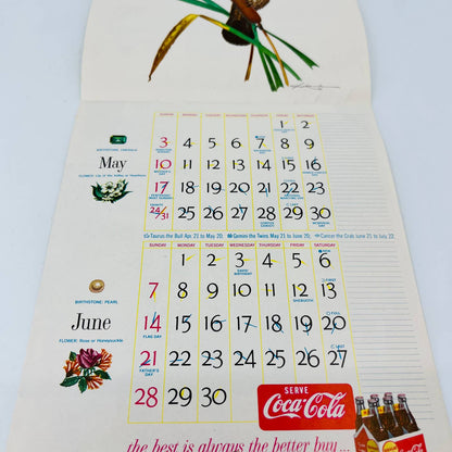 1959 Coca Cola Calendar of American Birds 7 x 12” by ATHOS MENABONIL C4