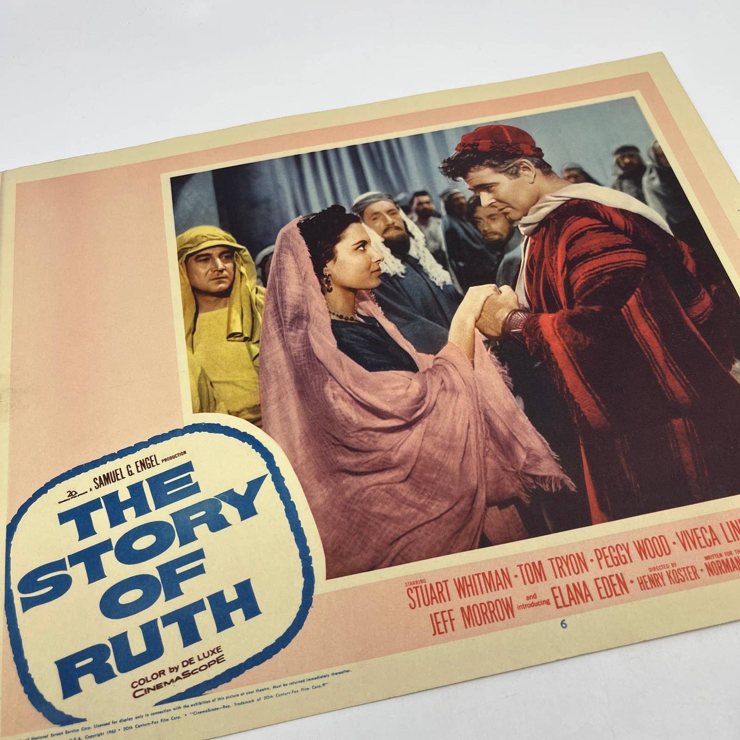 1960 The Story of Ruth Stuart Whitman Tom Tryon Peggy Wood Lobby Card FL4