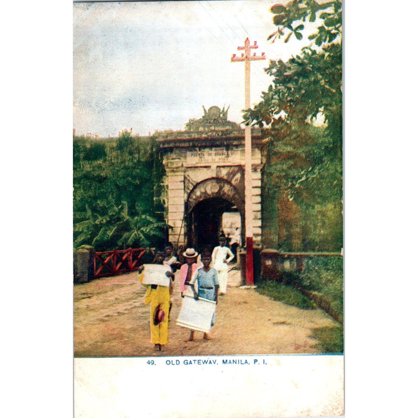 Manila Philippines Old Gateway Original Postcard P2-1