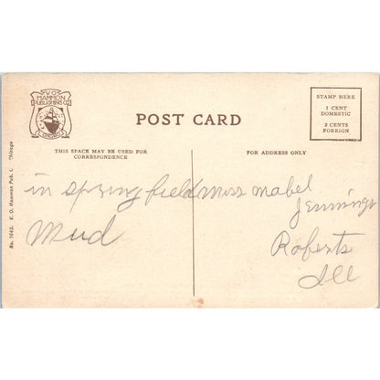 Abraham Lincoln's Log Cabin Interior View Original Postcard TK1-27