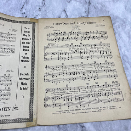 1928 - HAPPY DAYS AND LONELY NIGHTS BILLY ROSE , FRED FISHER - Sheet Music V39-3