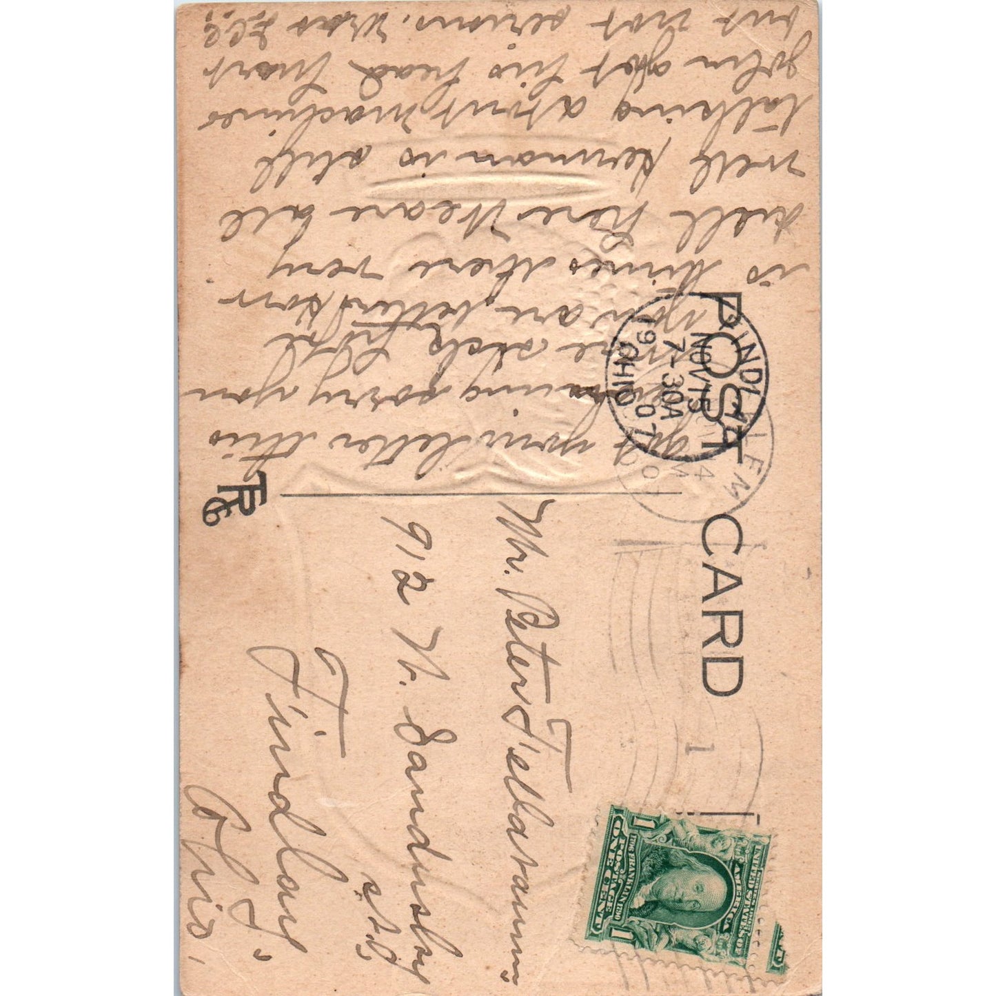 Thanksgiving Embossed Turkey Crown Patriotic 1907 Original Postcard P1-14