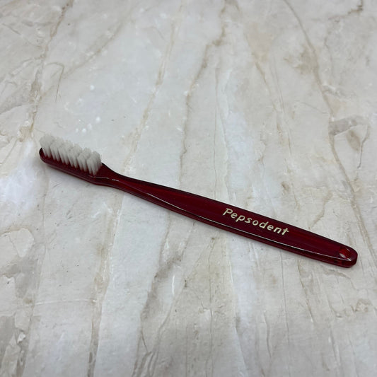 Vintage 1980s Pepsodent Promo Toothbrush Red Plastic Unused TE5-S2