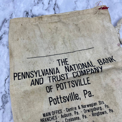 Vintage Coin Deposit Bag - Pennsylvania National Bank & Trust Pottsville PA TD8