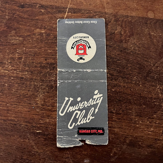 University Club Kansas City MO Advertising Matchbook Cover SB3-M6
