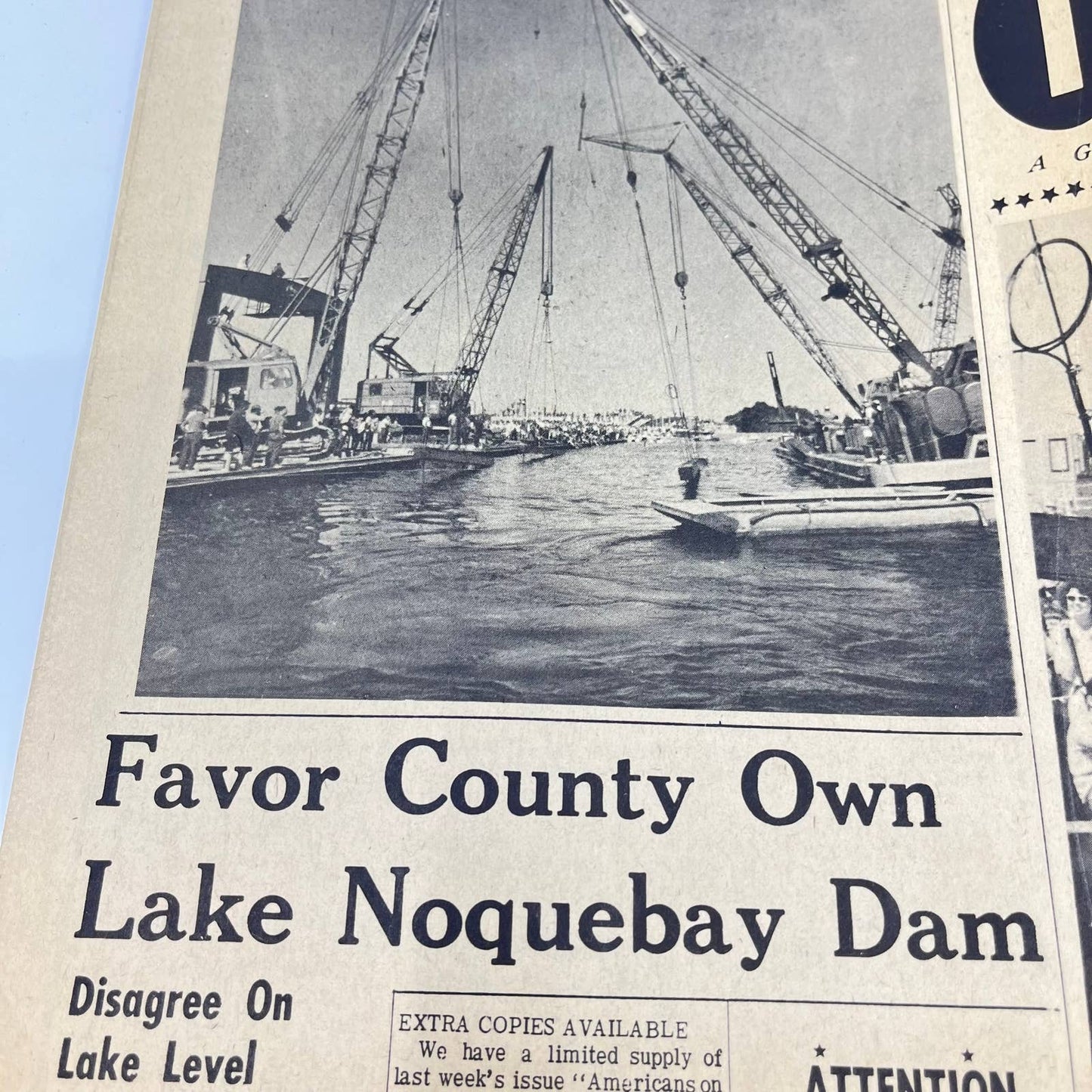 1969 July 30 Peshtigo Times Newspaper Lake Noquebay Dam Cover Marinette WI TF9