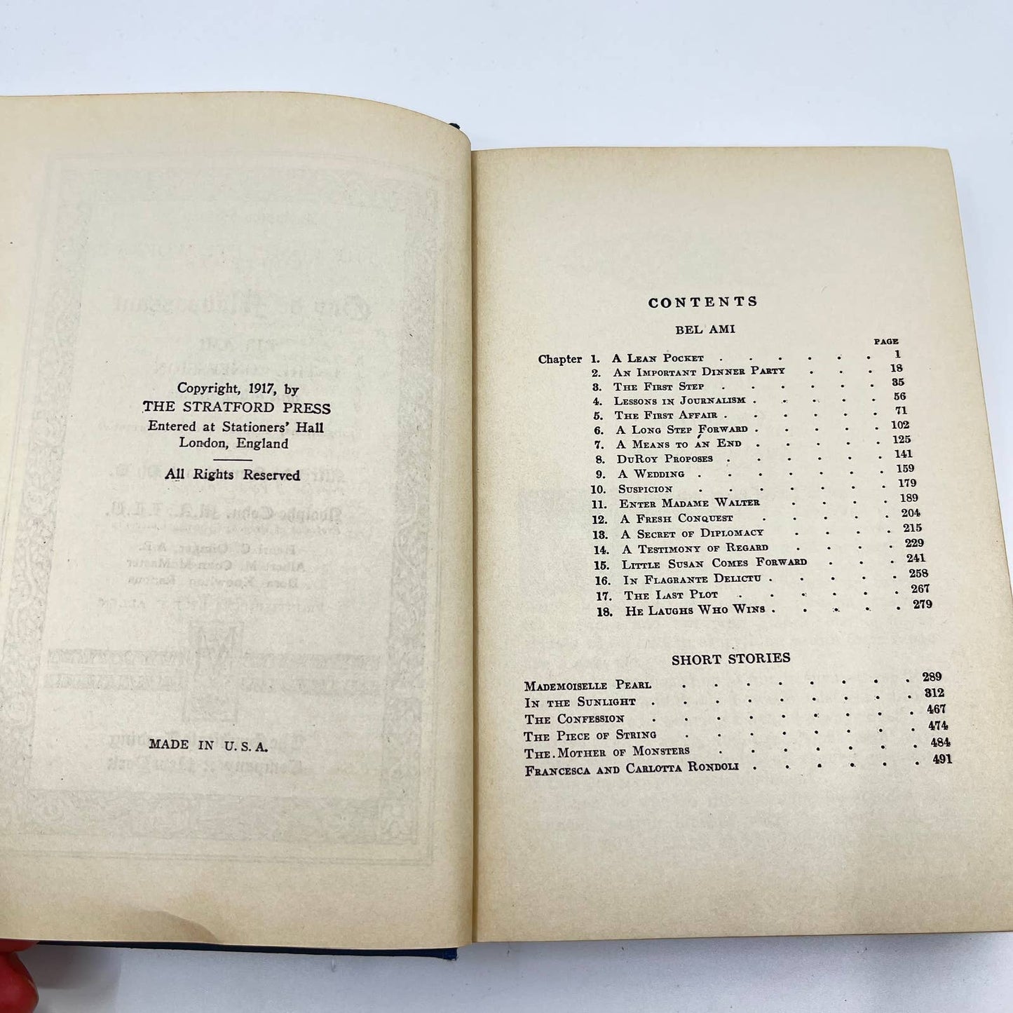 1917 Complete Works Guy de Maupassant Bel-Ami The Confession & Other Stories TF1