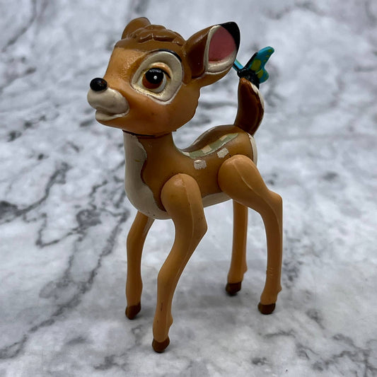 Vintage Disney Bambi Butterfly Tail Poseable PVC Figure Toy 3.5" TH1