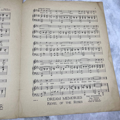 1918 Sheet Music Beautiful Girl of Somewhere by Shaw, Linwood and Raymond TH1