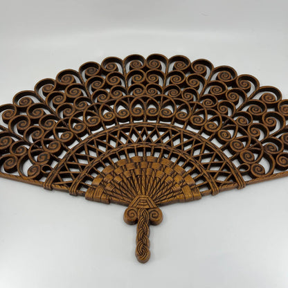 Vintage HOMCO Modern Burwood Syroco Plastic Ornate Fan Wall Hanging 10” TB3