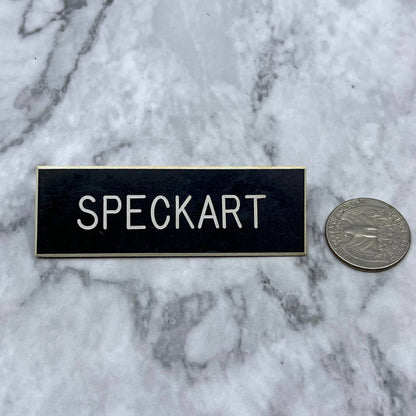 Vintage SPECKART Army Service Military Name Plate Pin Pinback SF1