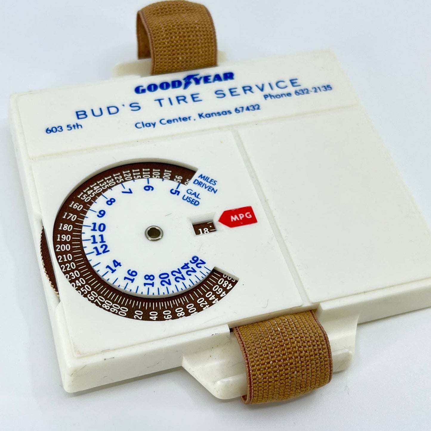 Vintage Gas Mileage Calculator Goodyear Bud’s Tire Service Clay Center KS SD2