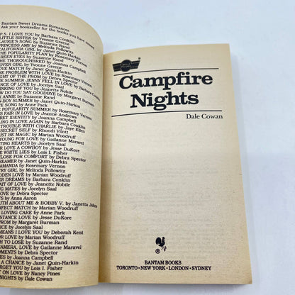 Campfire Nights (Book #56 in the Sweet Dreams Series) by Dale Cowan 1984 TF9