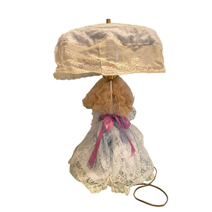 Vintage B. A. Doll Lamp Nightlight Boudoir Victorian Dress Bruce WI - WORKS
