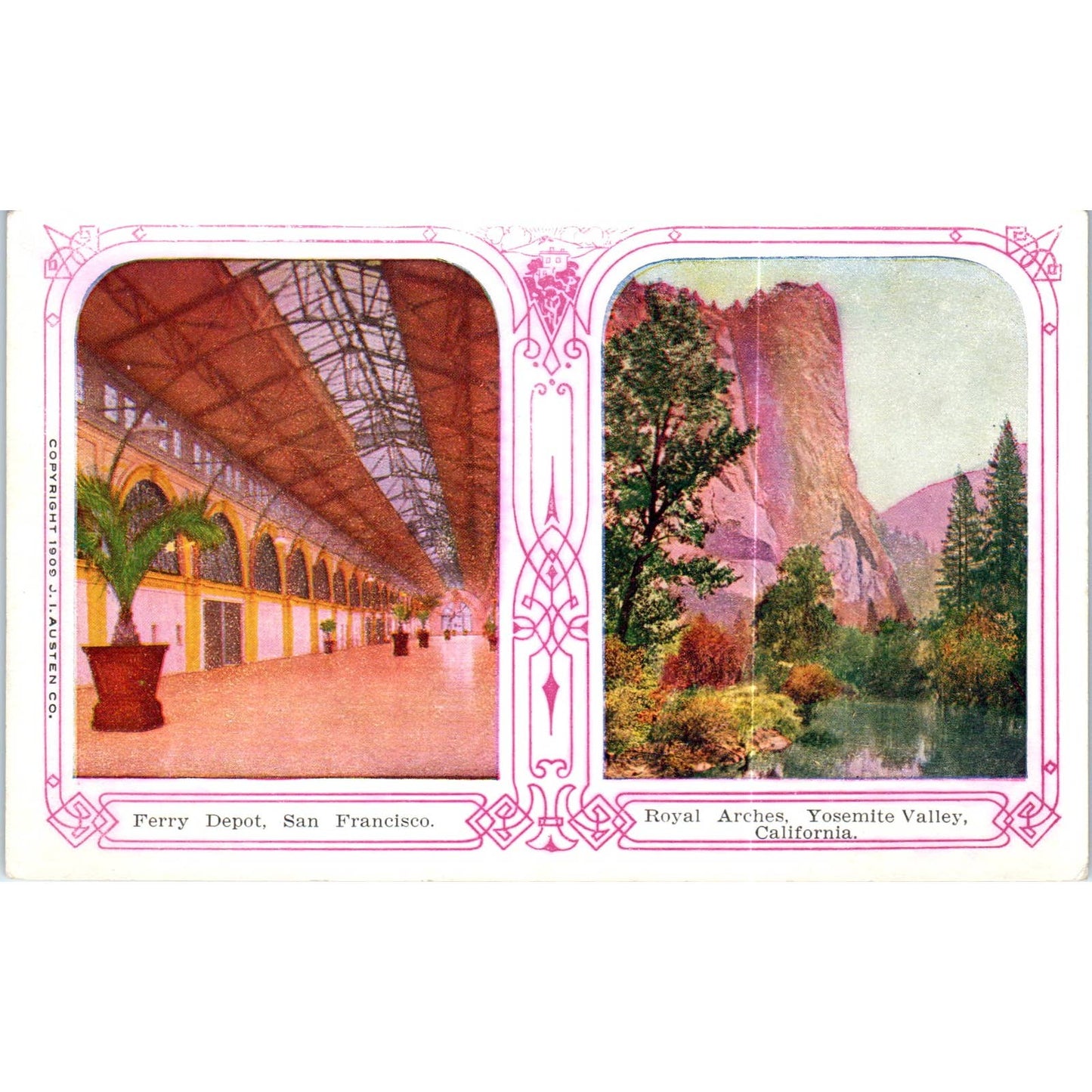 San Francisco Ferry Depot Yosemite Valley 1909 Original Postcard TK1-P18