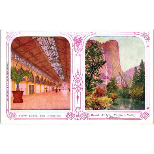 San Francisco Ferry Depot Yosemite Valley 1909 Original Postcard P2-8