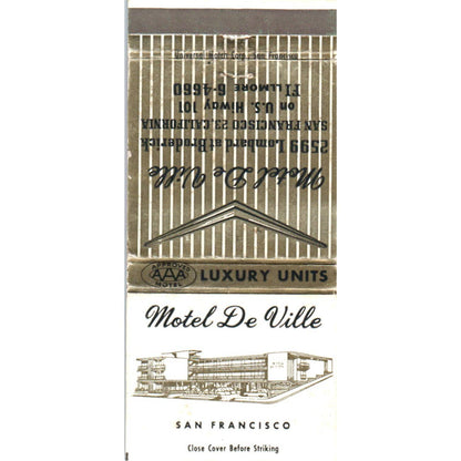 Motel De Ville San Francisco Advertising Matchbook Cover SA1-M10