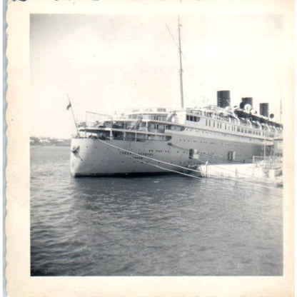 1930s Photograph Queen of Bermuda Furness Line passenger and cargo ship 2.5" SE5