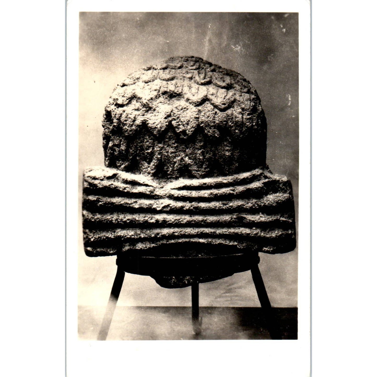 Aztec Sculpture Head of an Eagle Knight RPPC Original Postcard TK1-21