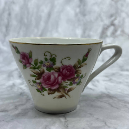 Vintage Fine China Tea Cup Pink Roses Gold Trim TD6-1