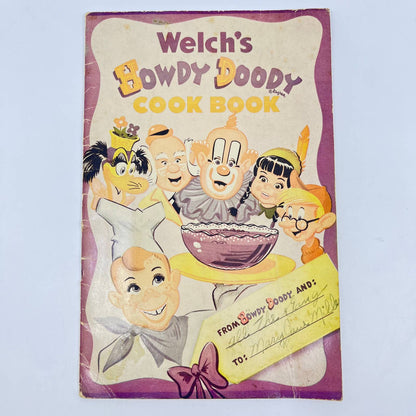 Vintage 1952 Welch's Howdy Doody Premium Cook Book TE5