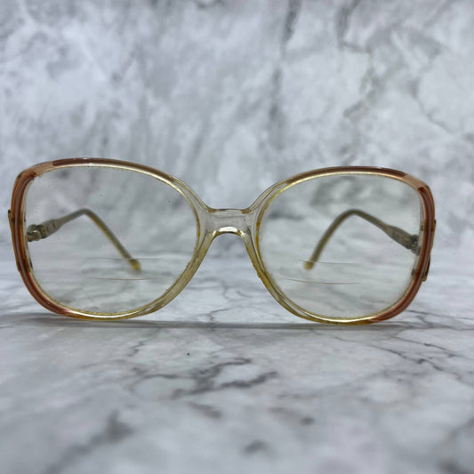 1980s Vintage Hot Gold Fade DV Oversize Eyeglasses Sophia Loren 5.25” TA9