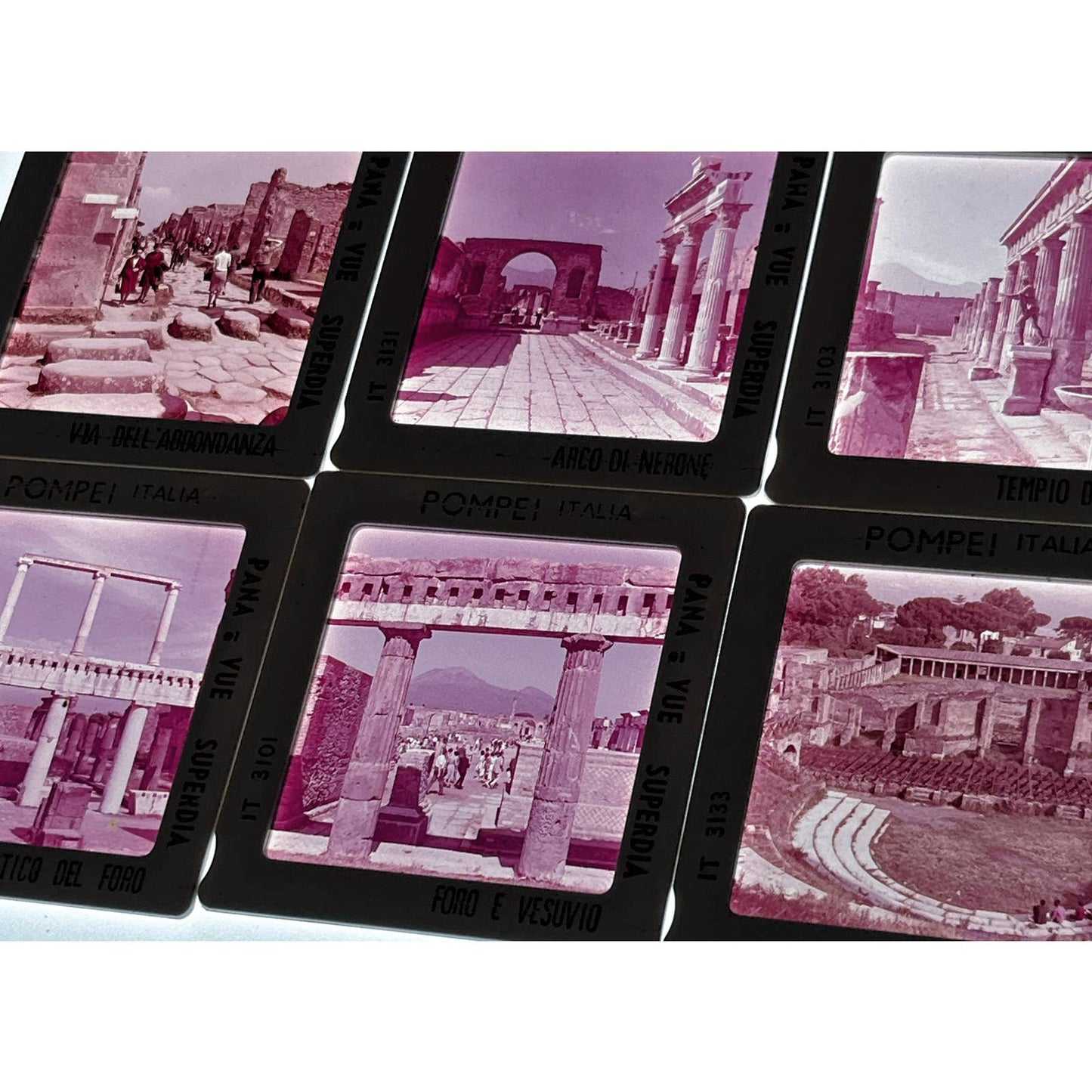 1960s Pompeii Italy Travel Slide Set of 6 2x2 Slides TK2-S4-7