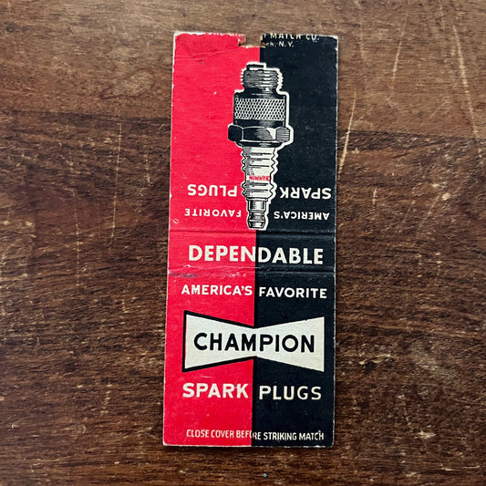 Champion Spark Plugs Advertising Matchbook Cover SB3-M1