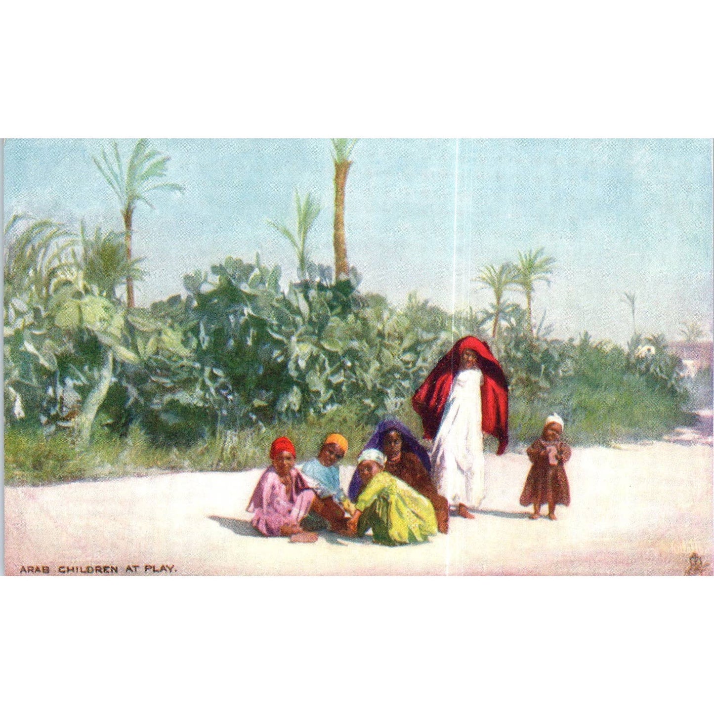 Egypt Children at Play Raphael Tuck Oilette Original Postcard TK1-P14